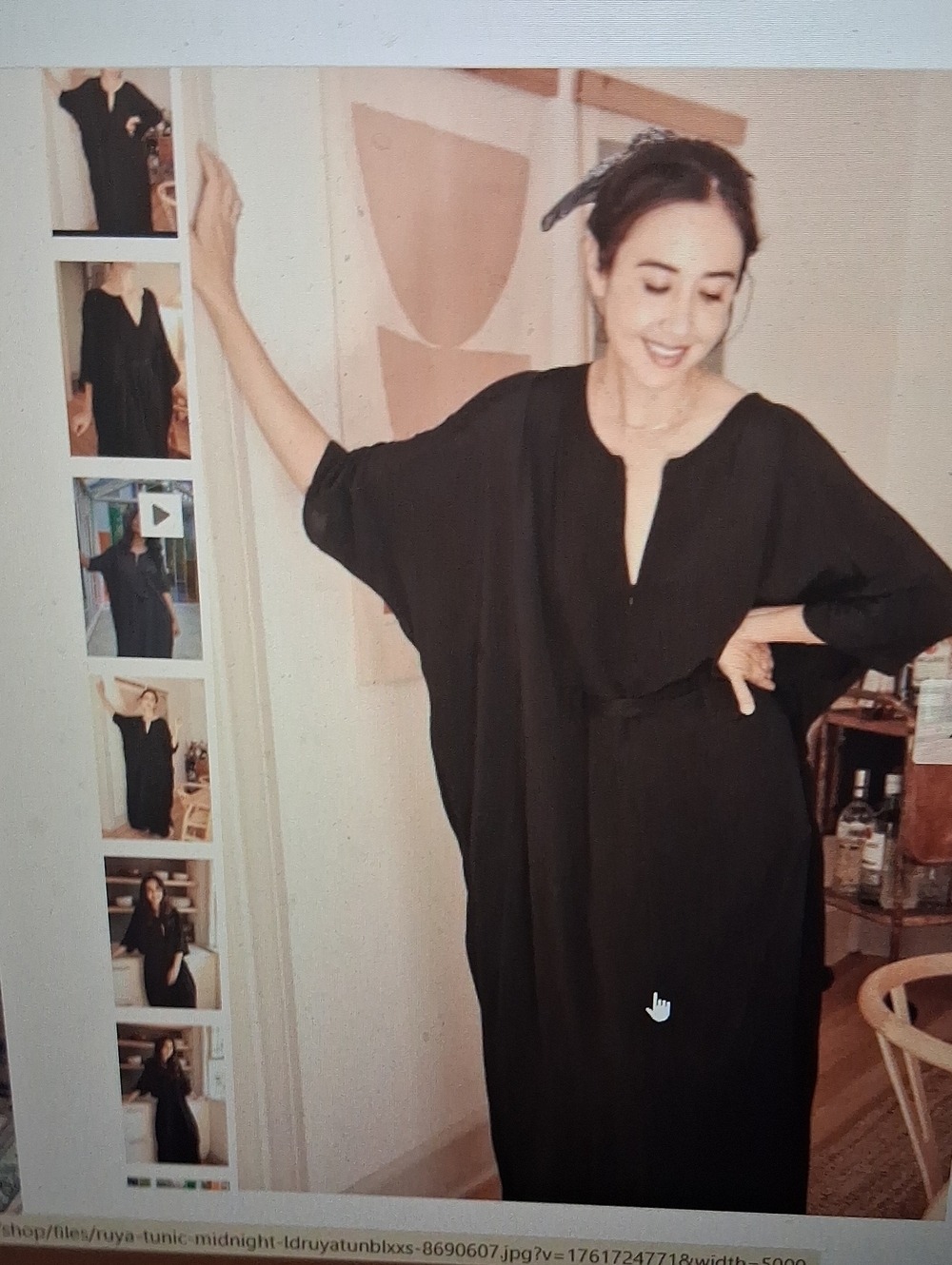 NWT Oddbird Ruya Tunic Dress Black Kaftan XS/S